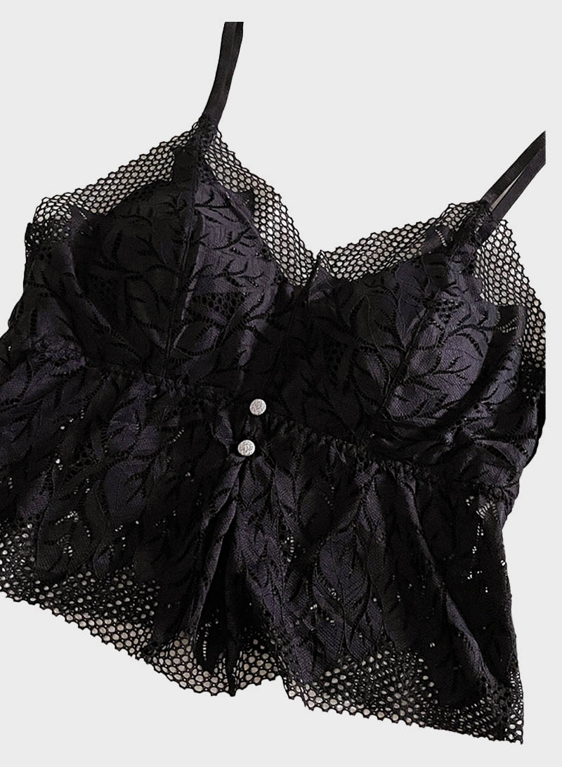 Glamorous Vassarette Lace and Mesh Black Bra - Brand New