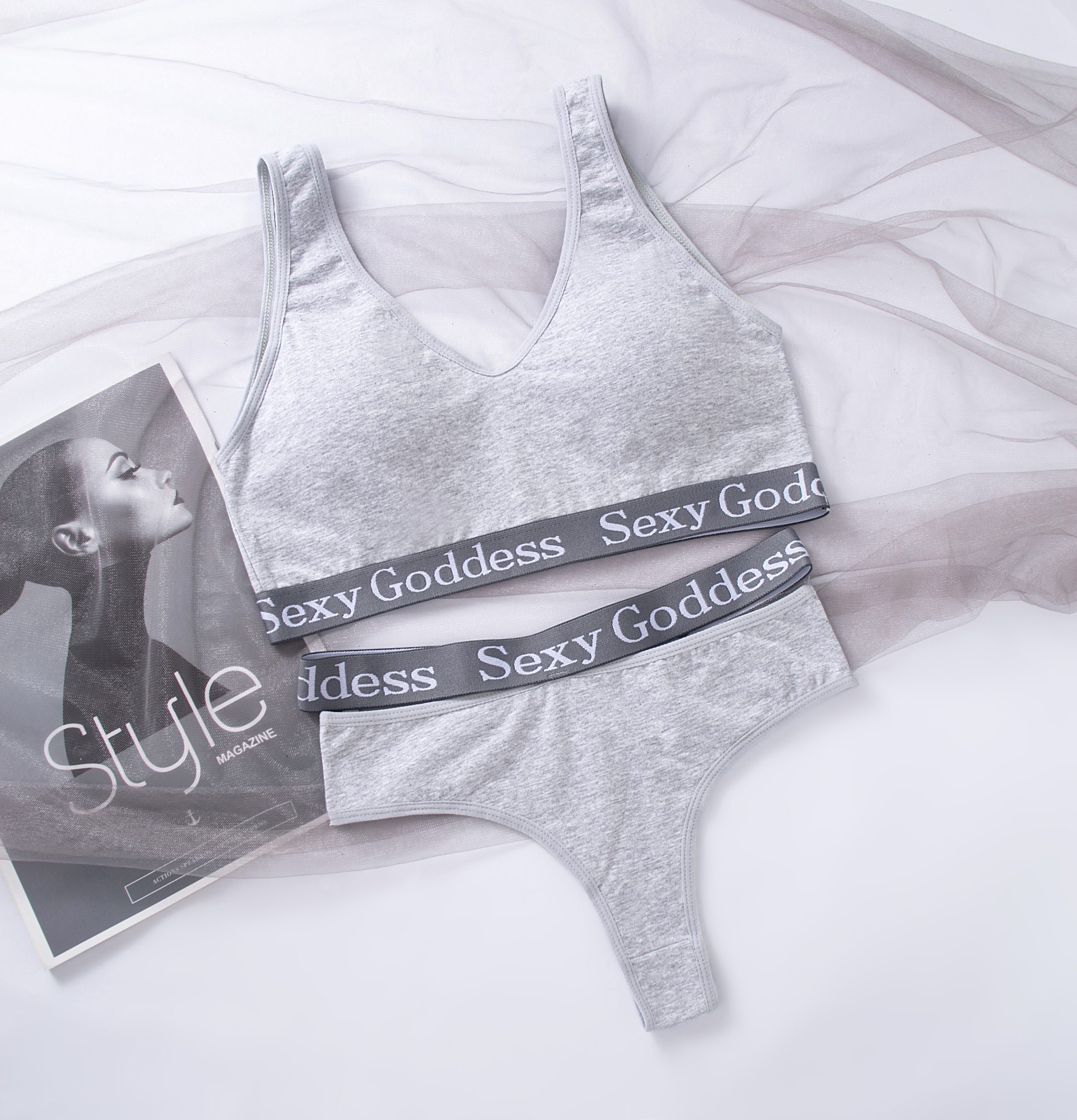 Calvin Klein lingerie set in grey